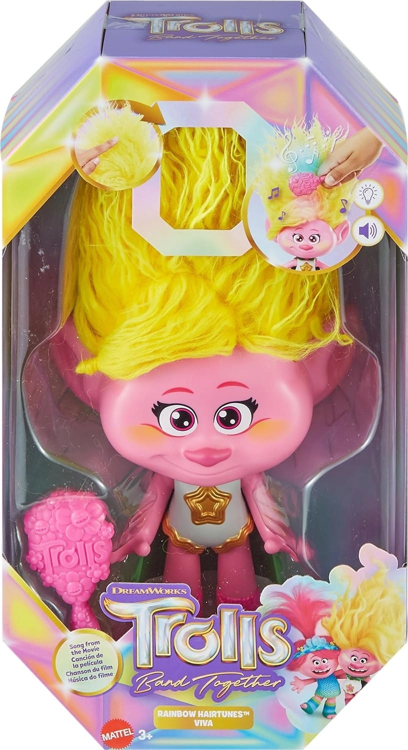 Trolls Band Together Rainbow Hairtunes Viva Doll With Light & Sound