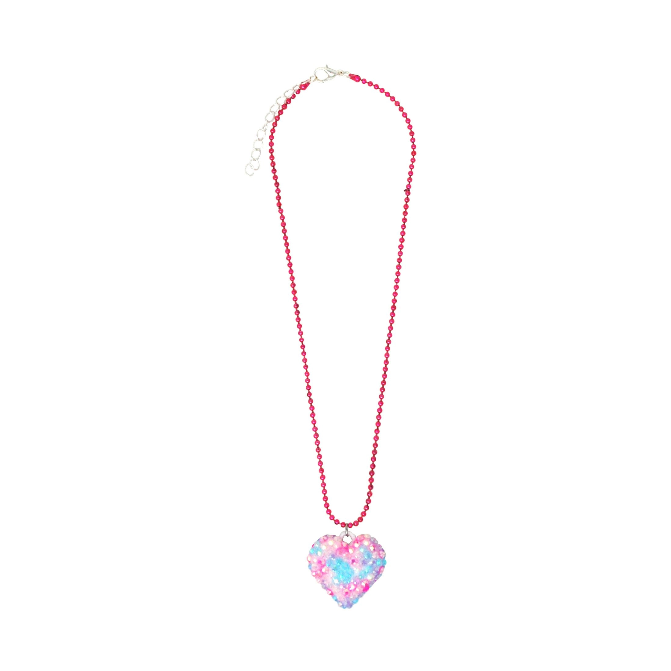 Rhinestone Heart Ballchain Necklace