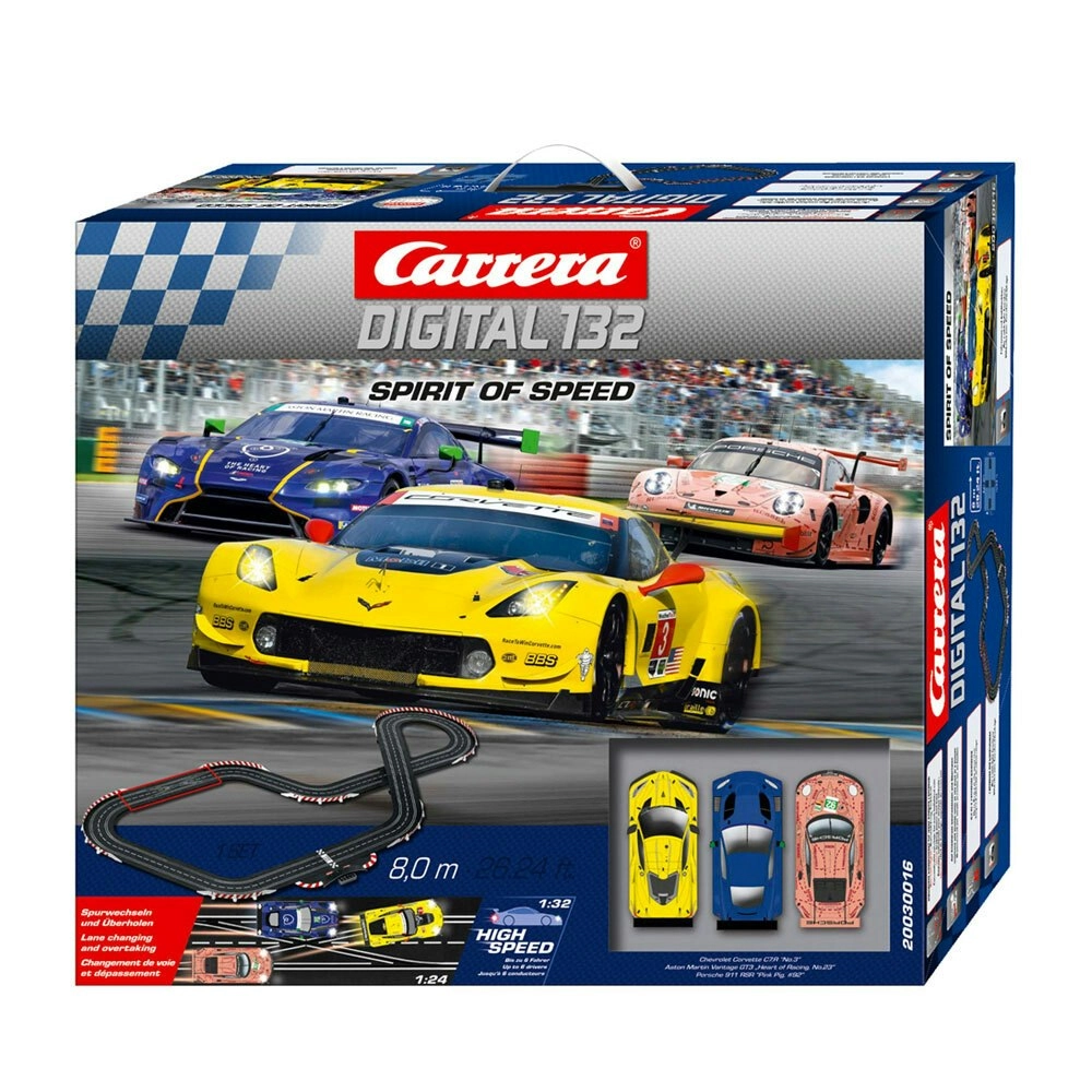 Carrera Spirit Of Speed 3 Car Set 8m 1:32 Slot Car Childrens Toy Play Set 8y+