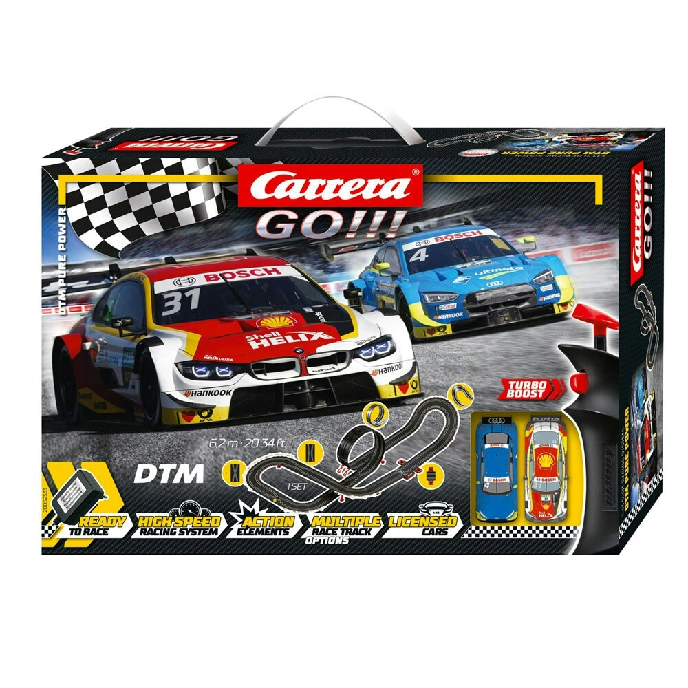 Carrera DTM Pure Power 6.2m 1:43 Track High Speed Slot Car Childrens Toy Set 6y+