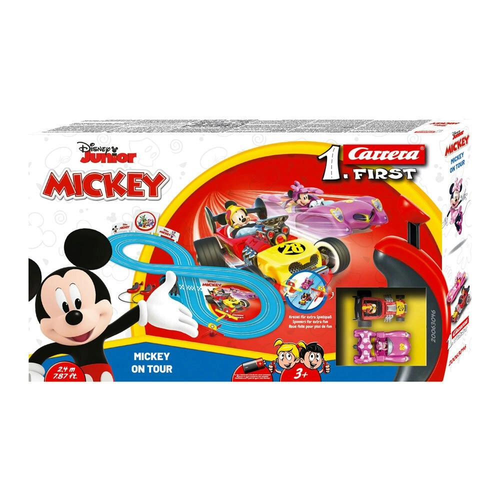 Carrera Disney Junior Mickey Mouse On Tour 2.4m Track Slot Car Toy Play Set 3y+