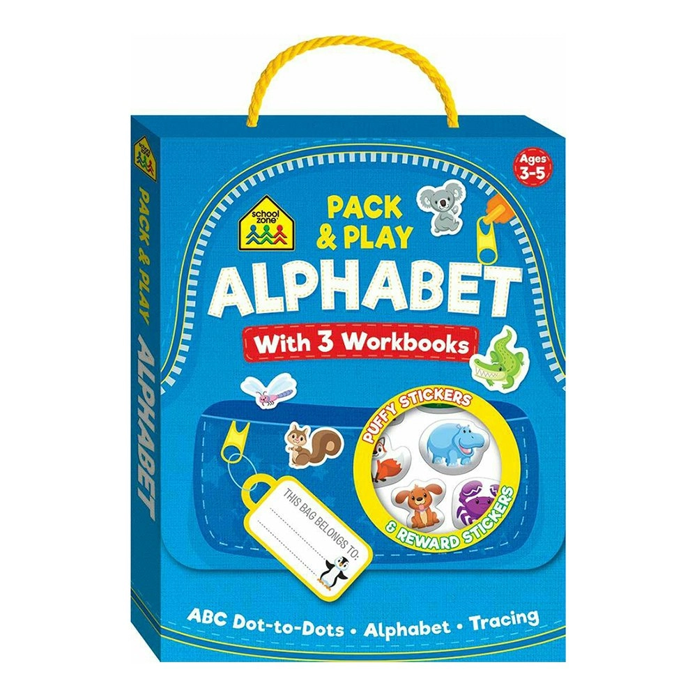 School Zone Pack & Play Satchel: Alphabet Workbook Kids Educational Book 3y+