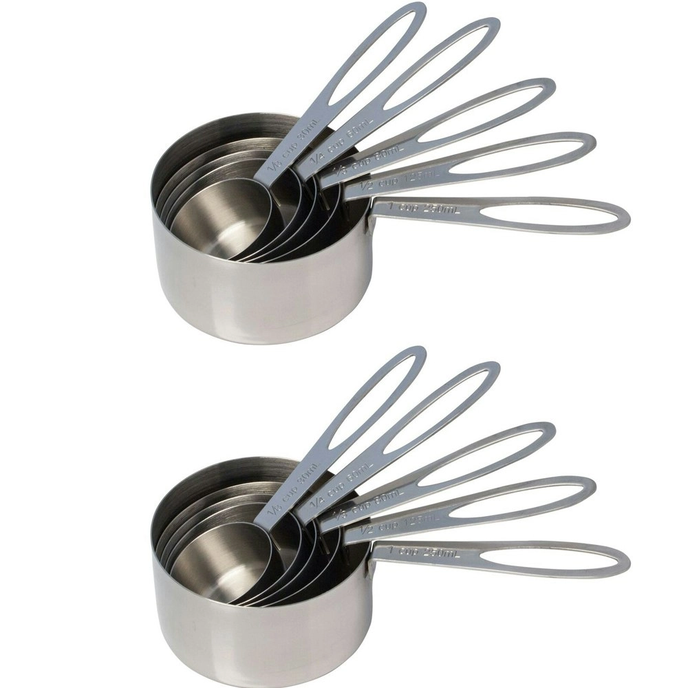 2x 5pc Cuisena Stainless Steel Measuring Cups Scoop Baking/Kitchen Utensil Set