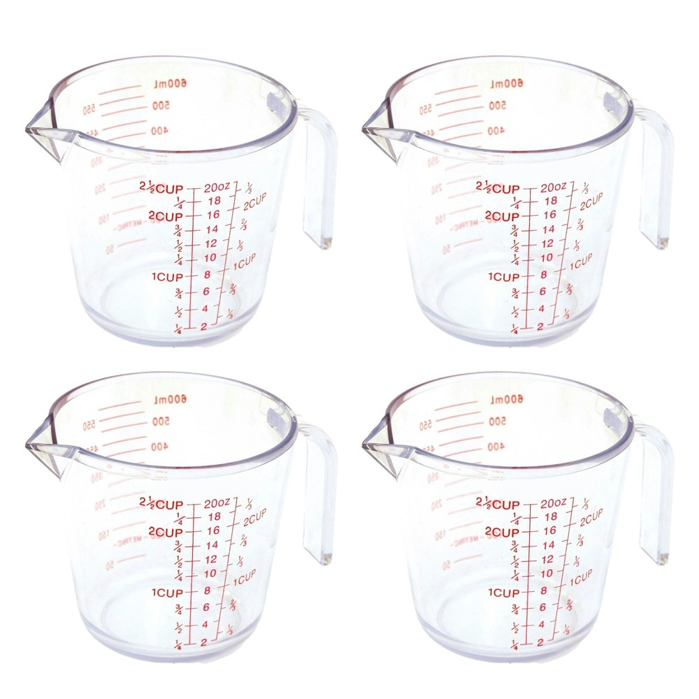 4x Cuisena 300ml Plastic Measuring Jug Powder/Liquid Baking/Kitchen Utensil CLR