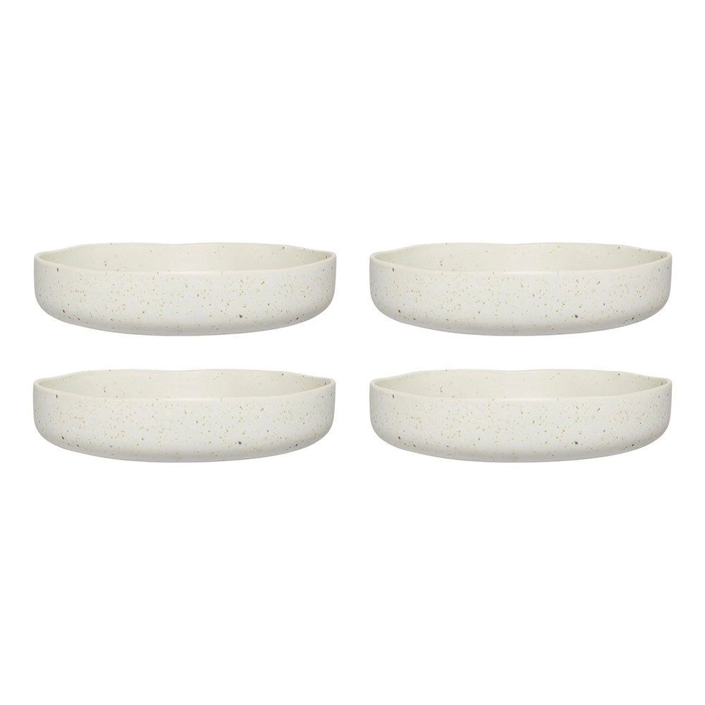 4pc Ecology Domus 21.5cm Stoneware Dinner/Salad Bowl Set Round Tableware Ecru