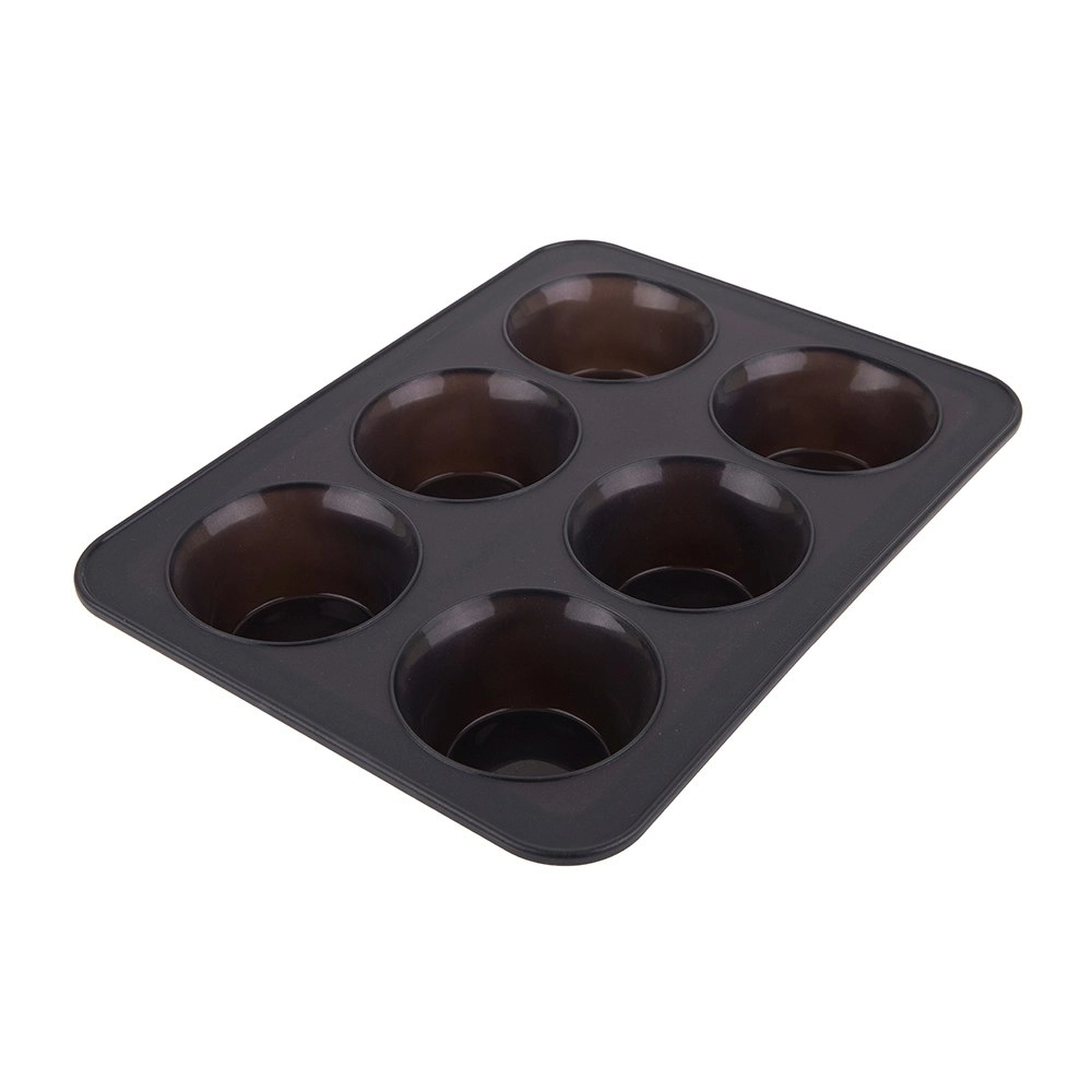 Daily Bake Non Stick Silicone 6 Cup Jumbo Muffin Pan Steel Frame Baking Mould CH