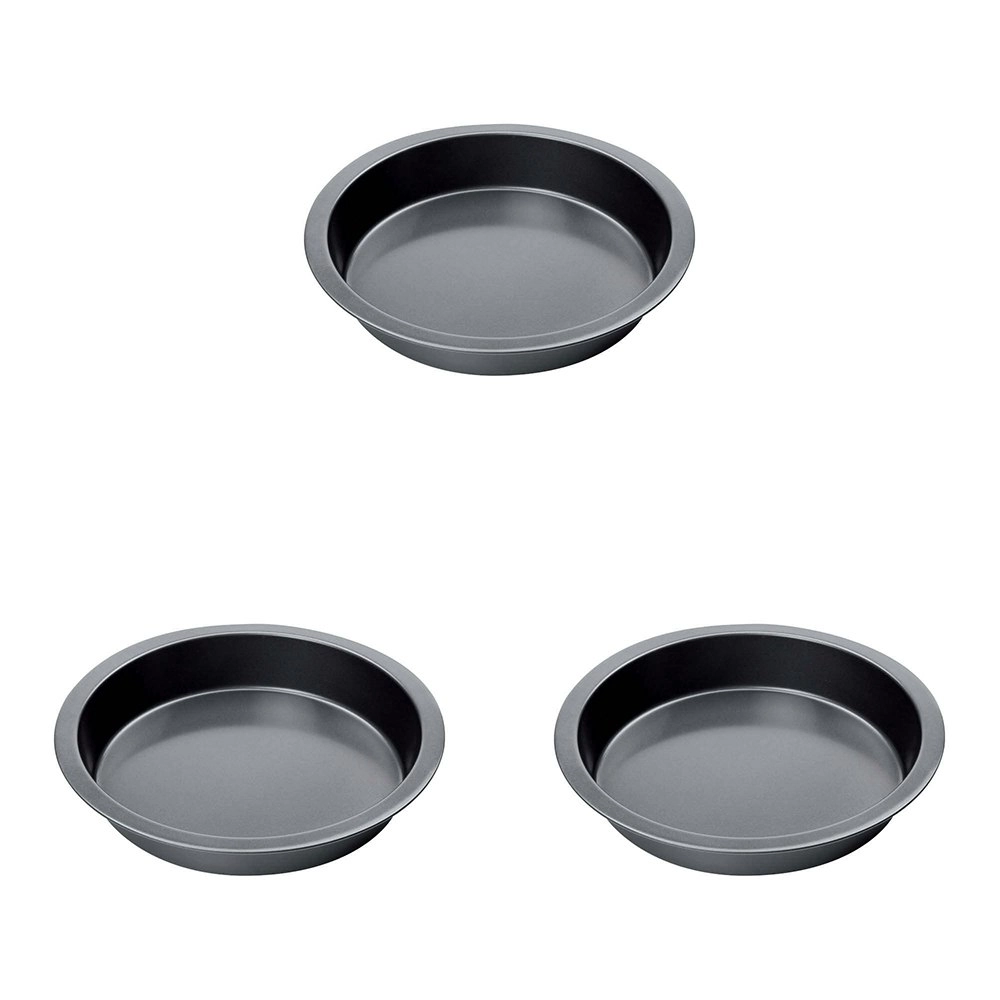 3PK Wiltshire Easybake Non-Stick Round Cake Baking Pan Oven Safe Tin 20x5cm