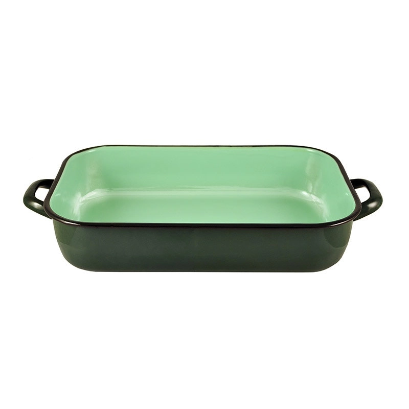 Urban Style Enamelware 6L Induction Oven Baking Dish Rectangle w/Handles Green