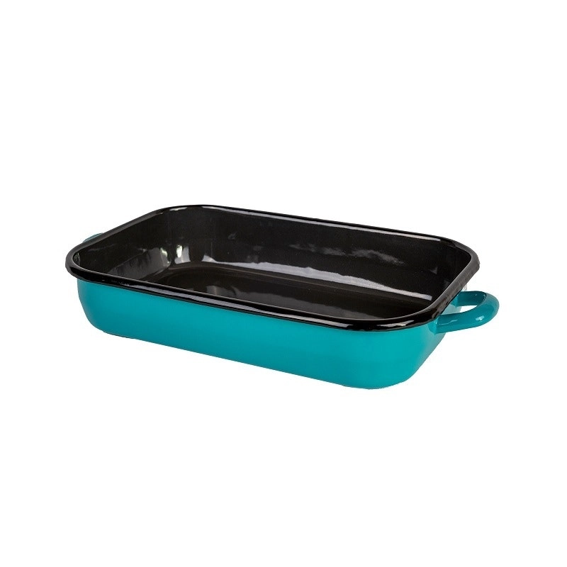 Urban Style 26cm Enamel Baking Dish Rectangle Roasting Tray Oven Bakeware Teal