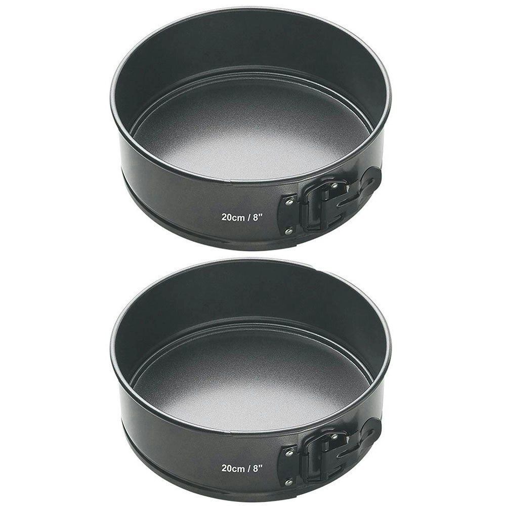 2x MasterCraft 20cm Round Heavy Removable Base Baking Spring Form Cake Pan/Tray