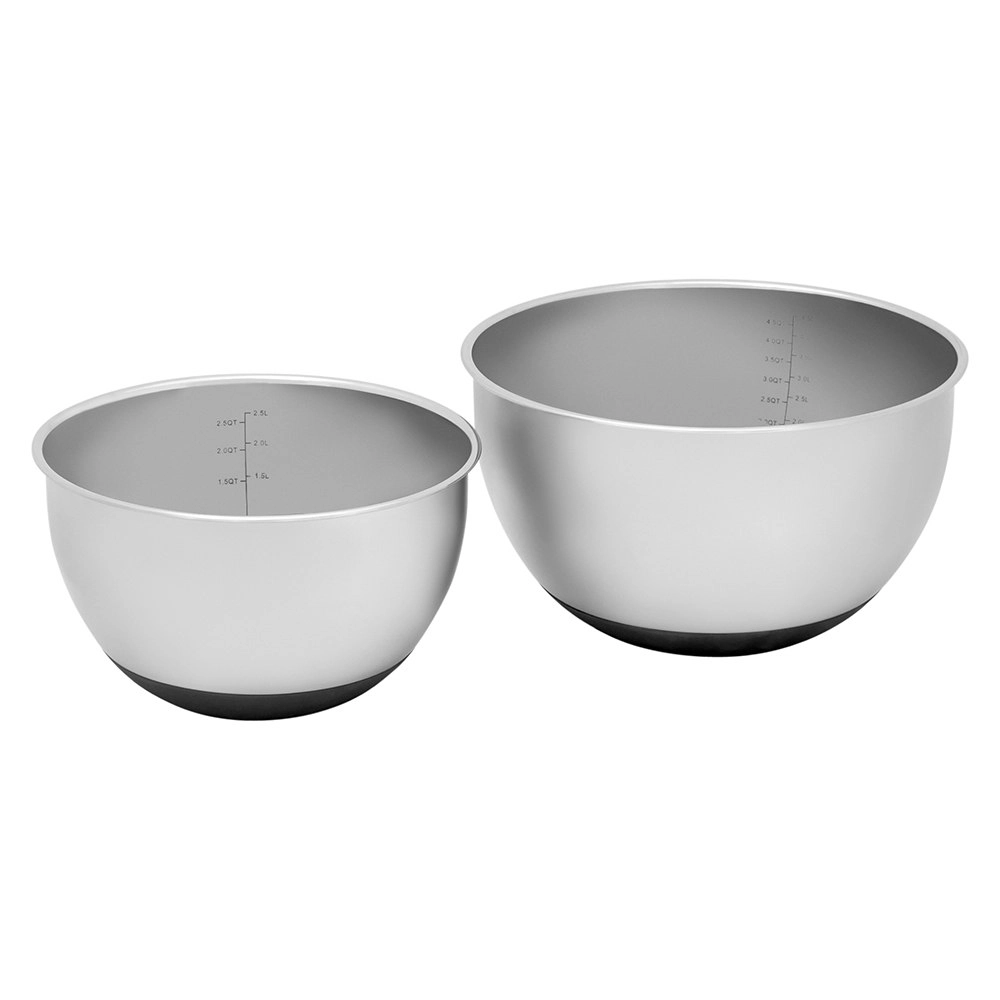 2pc Westinghouse 3L/5L Mixing/Baking/Whisking/Cooking Bowl w/ Silicone Bottom