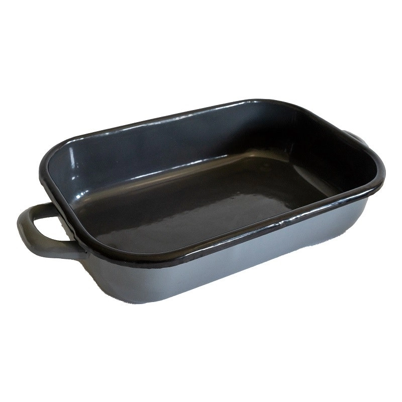 Urban Style 26cm Enamel Baking Dish Rectangle Roasting Tray Oven Bakeware Grey