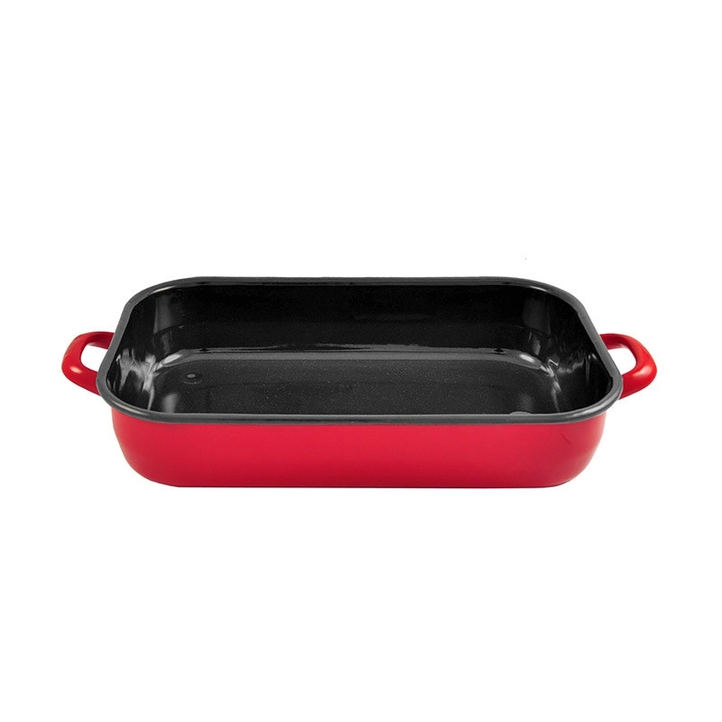 Urban Style 4.8L Enamel Baking Dish Rectangle Roasting Tray Oven Bakeware Red