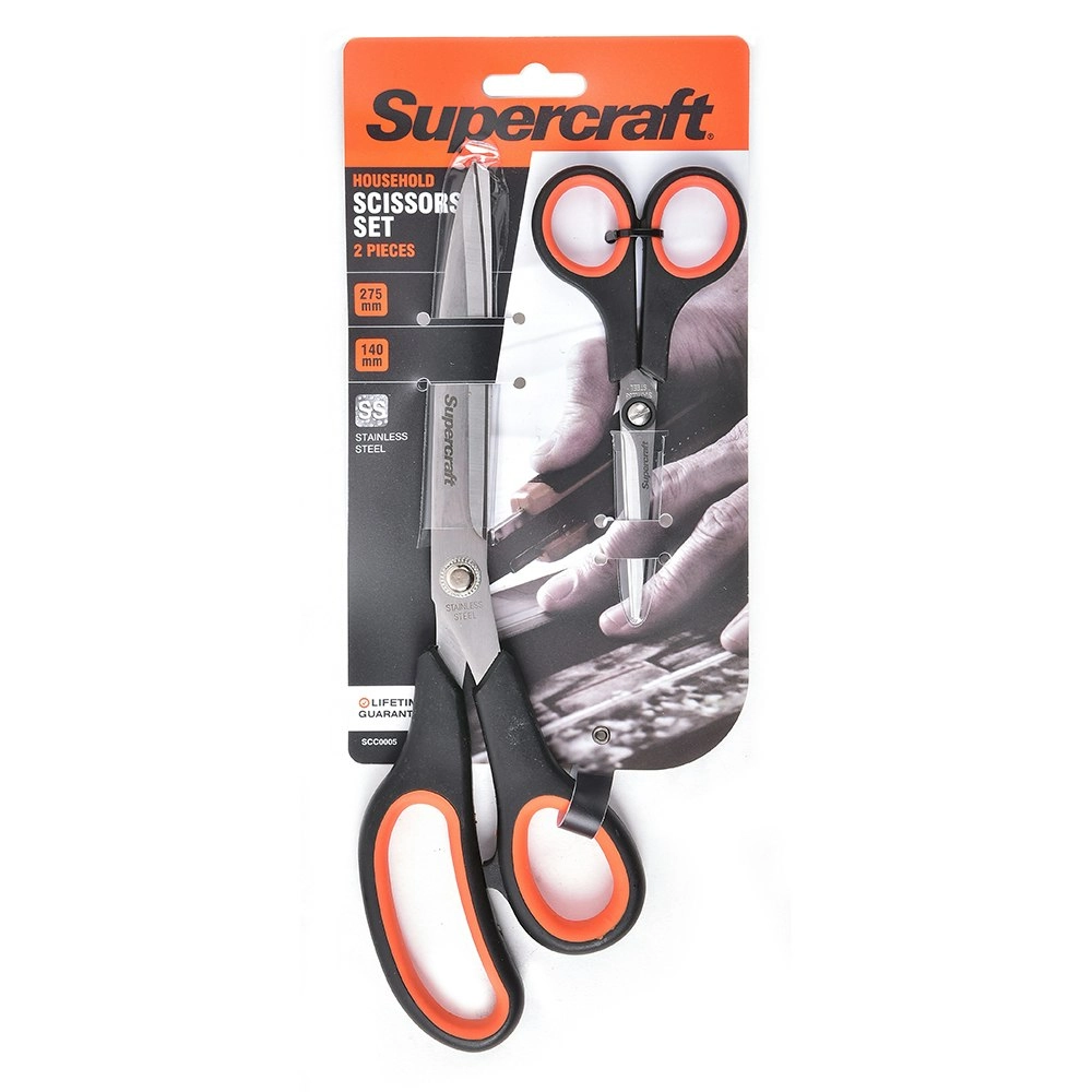 2pc Supercraft Heavy Duty Home/Garage Scissors Stainless Steel General Purpose