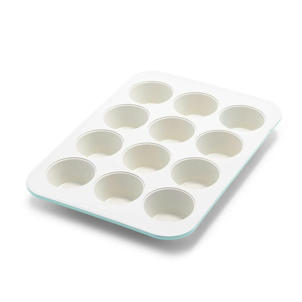 Greenlife Contour Muffin 12 Cup Cup 72.4x37.8mm Baking Pan Home Kitchen Bakeware