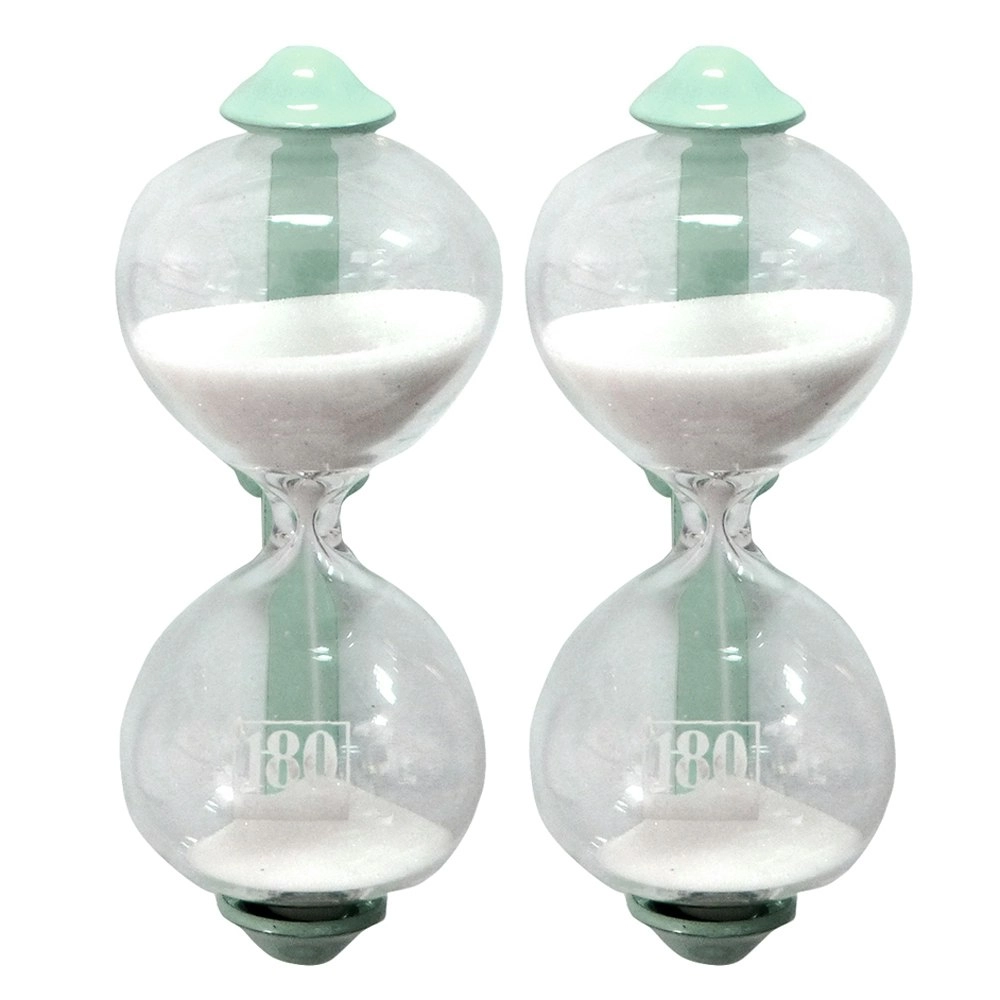 2PK Dulton 3 Minute Magnetic Sandglass Kitchen/Cooking Hourglass/Sand Timer Mint