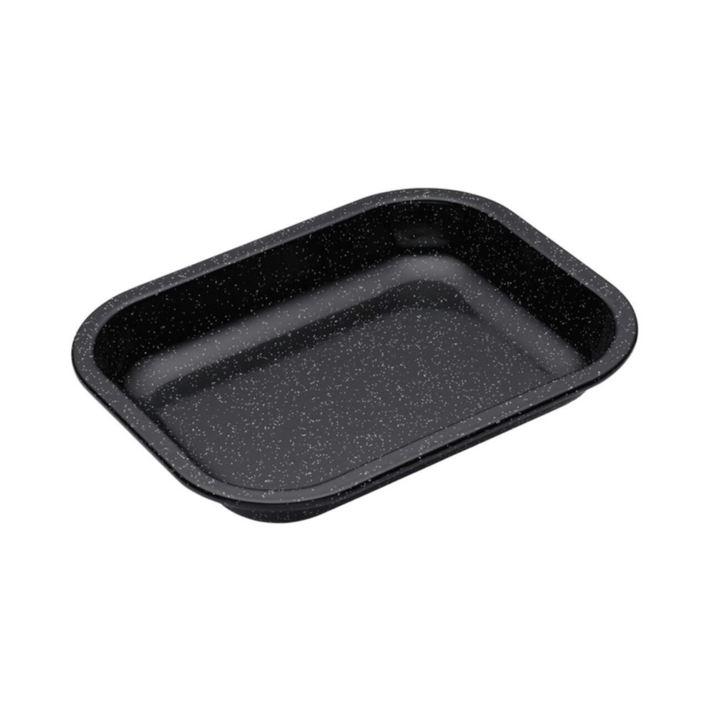 MasterCraft Pro Vitreous 27x21cm Enamel Roasting Pan Kitchen Baking Tray Black