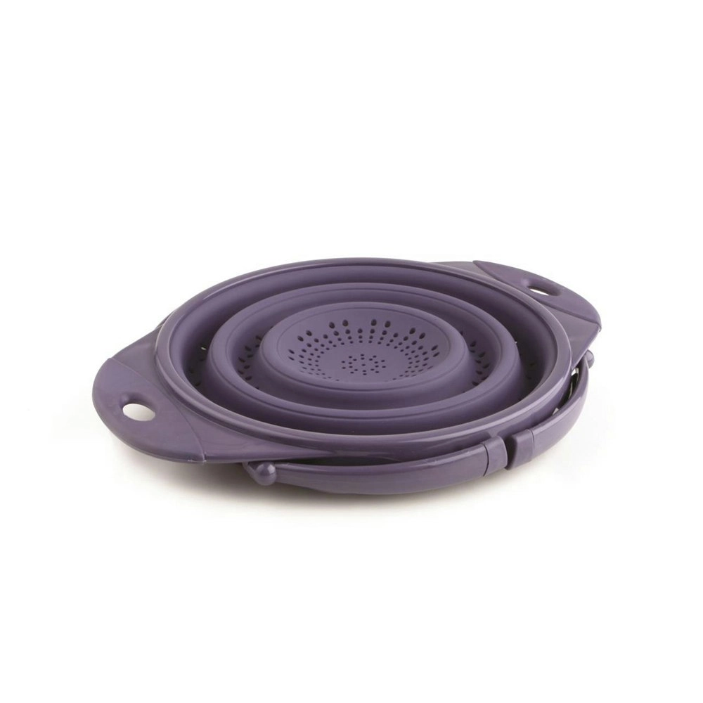 Dexas 25cm Silicone Pop Colander Kitchen Food/Pasta Drainer Strainer Purple