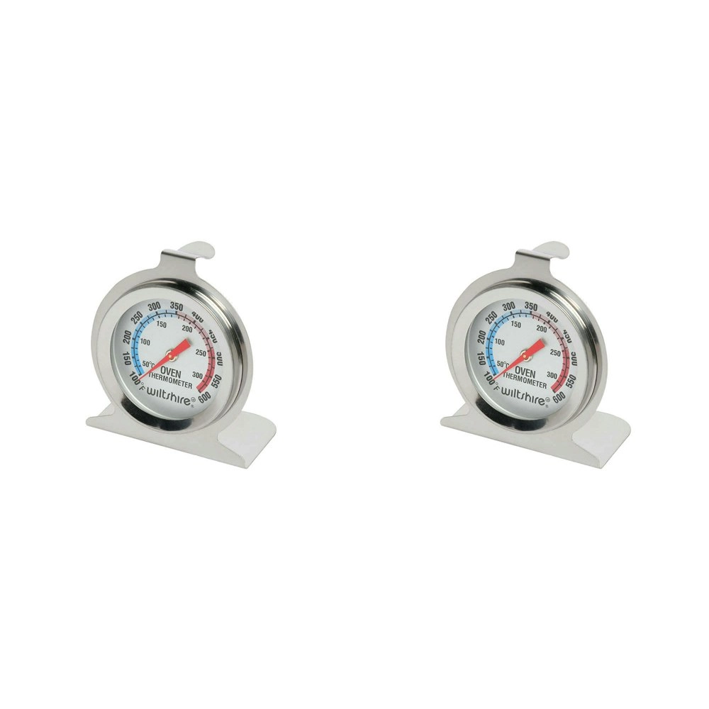 2PK Wiltshire Stainless Steel Standing/Hanging Oven Temperature Thermometer