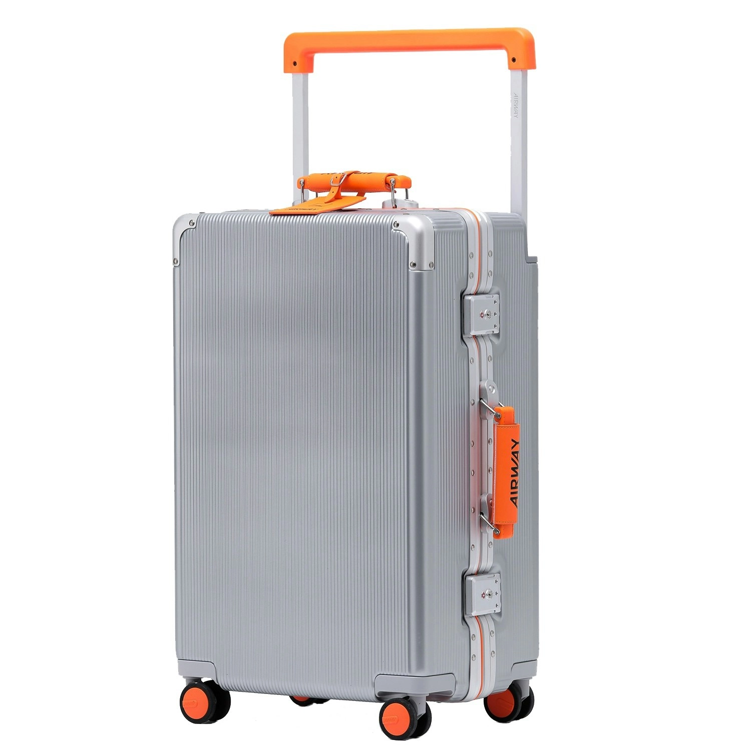 Airway Titan Plus- Aluminium Frame Suitcase Medium Check-In Luggage 24 Inch Silver