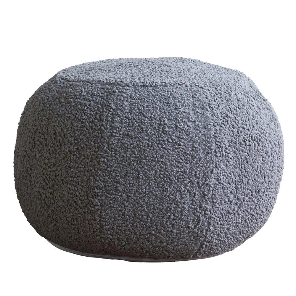 I Am Fake Round Lounge/Living Room Pouffe Home Decor Boucle Small Grey