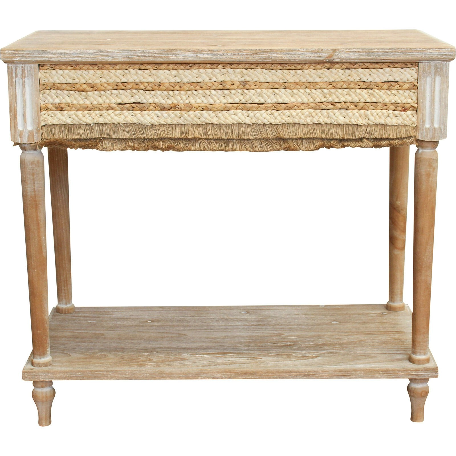 Boho Plait Large Fir/Linen/MDF 72x80cm Console Table Rectangle Furniture Natural