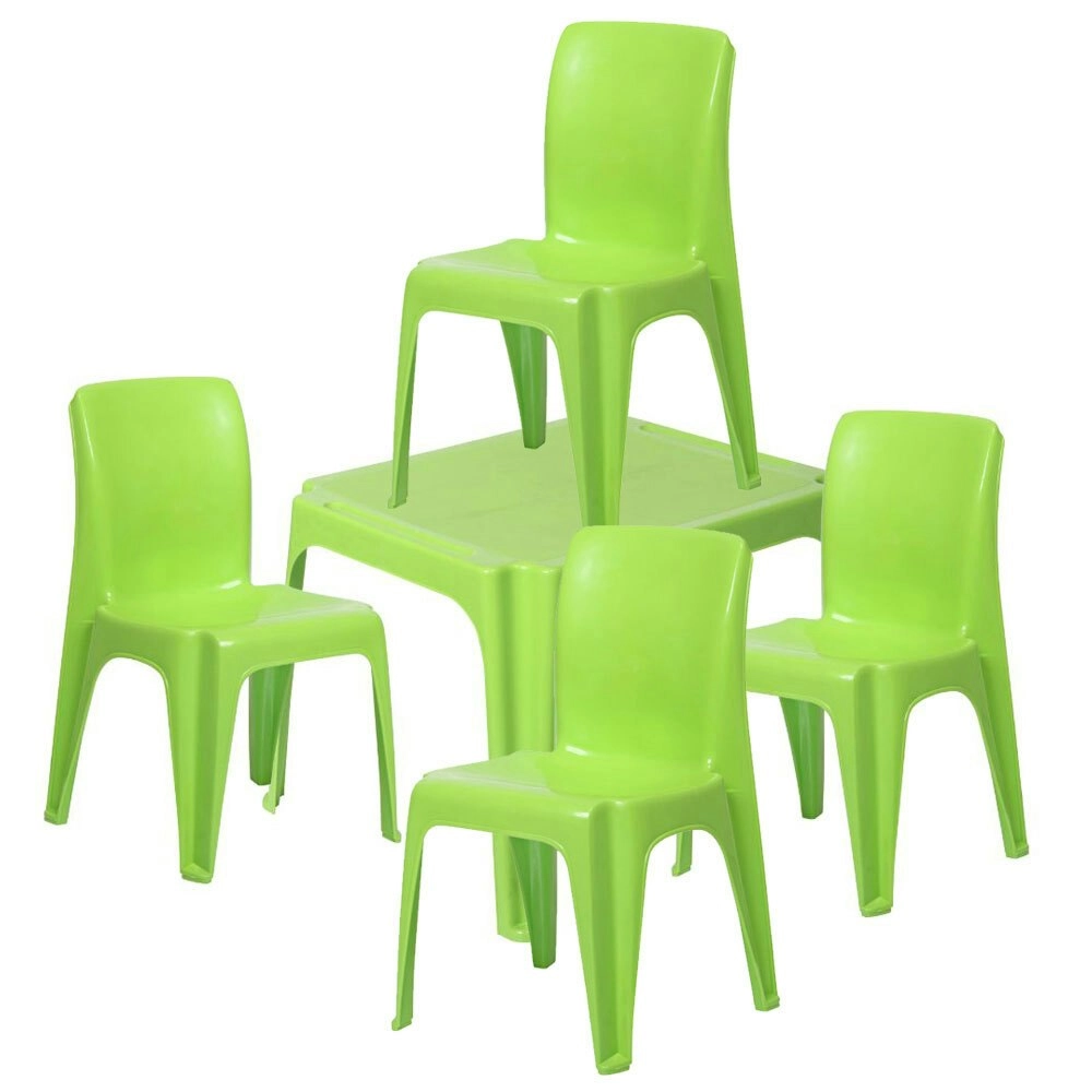 Tuff Play Kids Tinker Table w/ 4x Chairs Set Indoor/Outdoor 2-6y Light Green