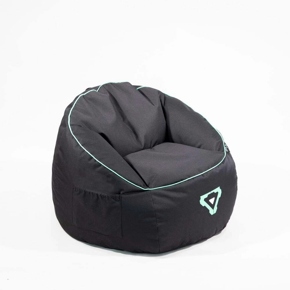 Laser Gaming Fabric Bean Bag Sofa/Chair w/ Headphone Strap & Side Pocket Black