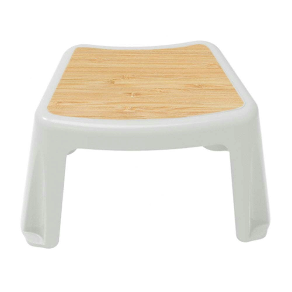 Vigar Bamboo 25cm Stool Bathroom/Pantry Non-Slip Indoor Plastic Step Chair Grey