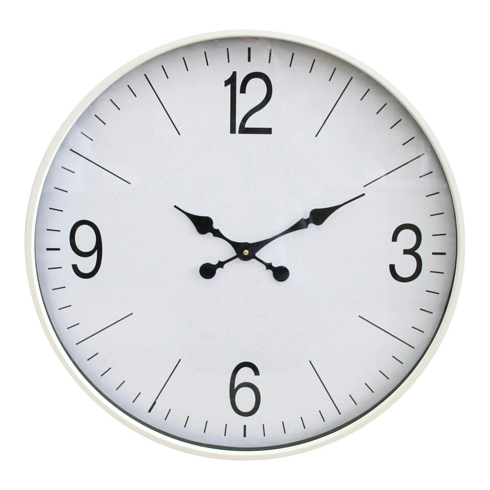 Chelsea Clock Metal Glass 60cm Wall Clock Round Analogue Home/Office Decor White