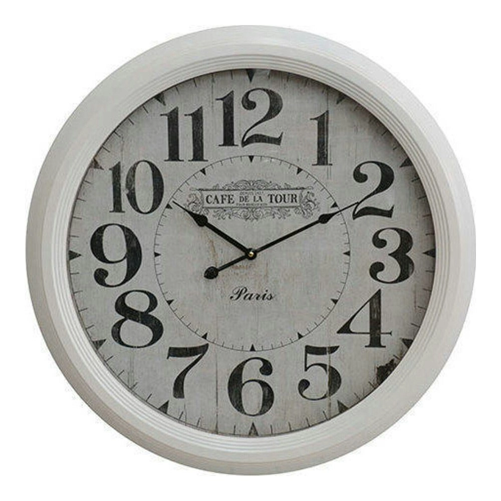 De La TourMetal Glass62cm Wall Clock Round Analogue Hanging Home Decor White