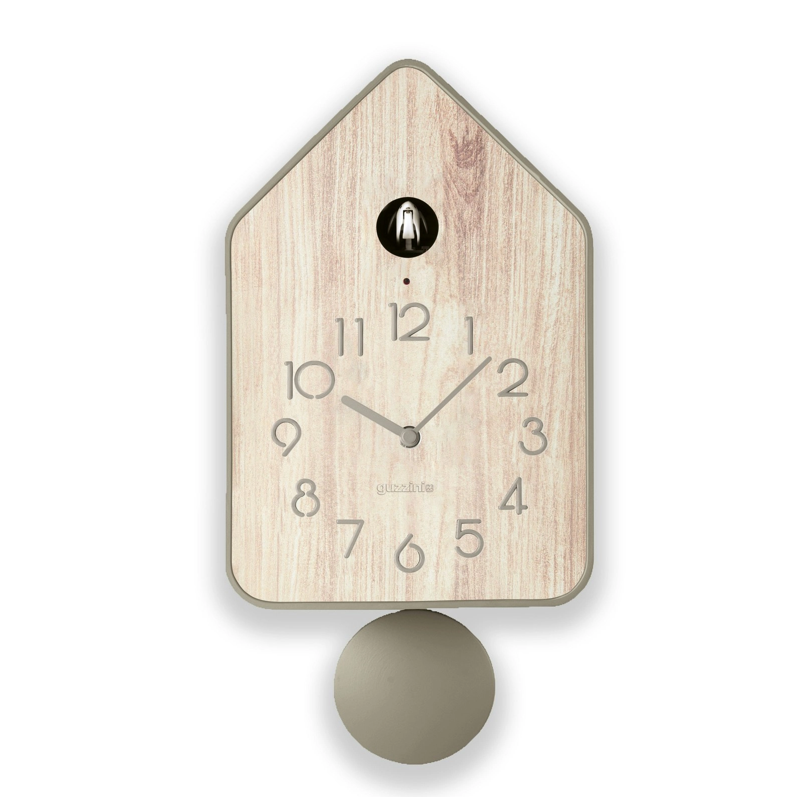 Guzzini Home Qq-Up 37cm Analog Plastic Wall/Table-Top Clock w/ Pendulum Taupe