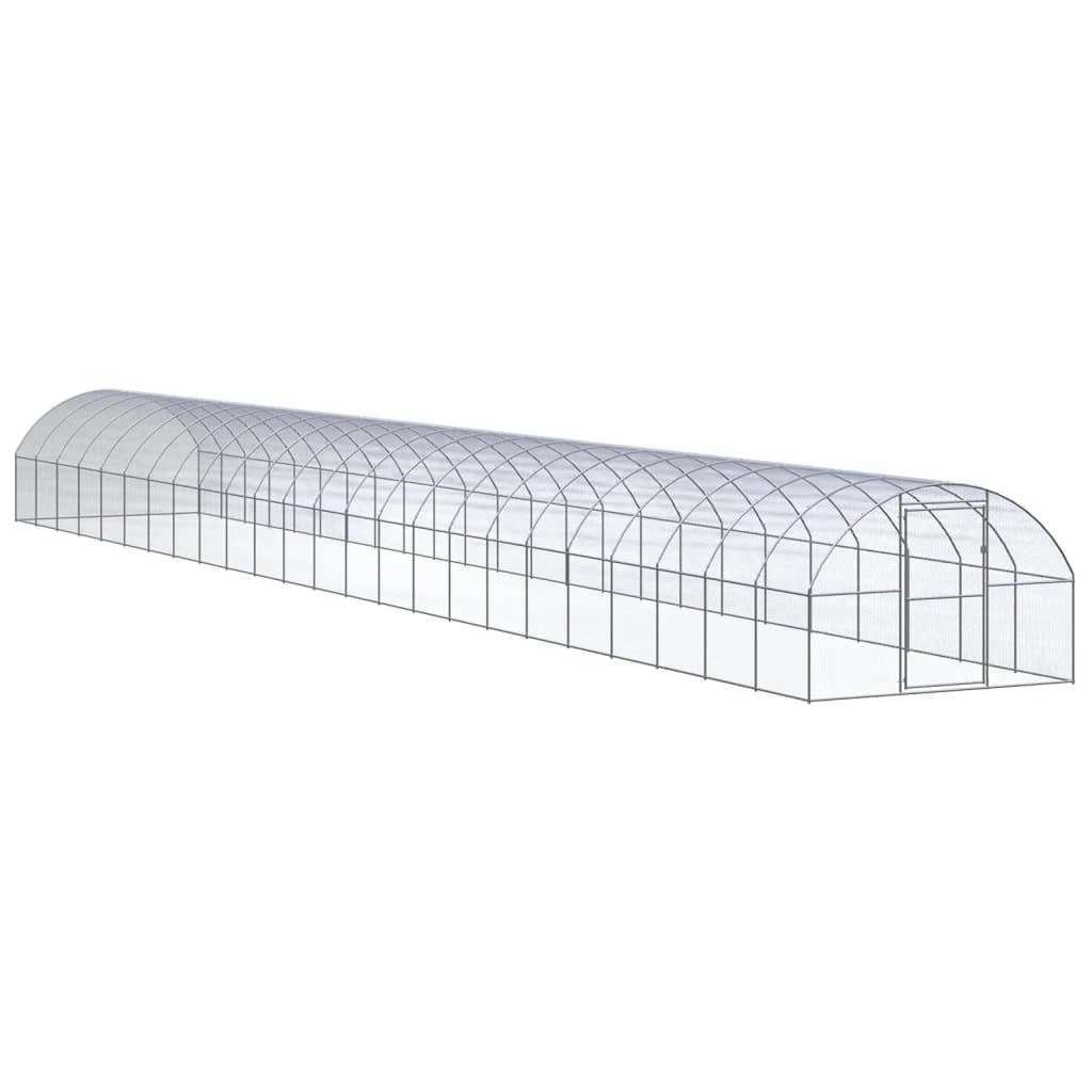 Outdoor Chicken Coop 3x24x2 m Galvanised Steel 3095471