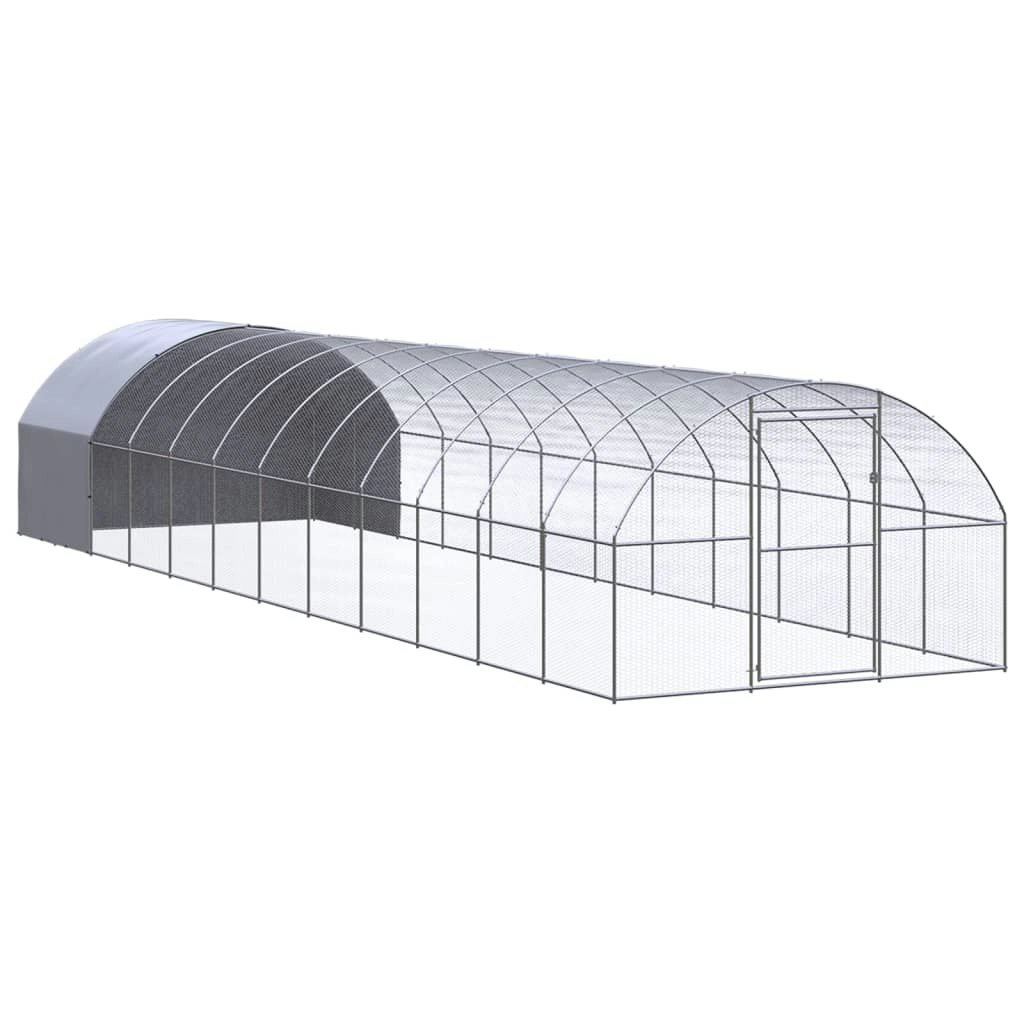 Outdoor Chicken Coop 3x12x2 m Galvanised Steel 3095477