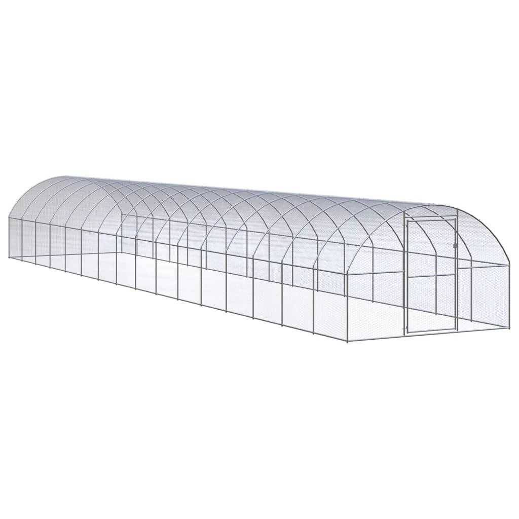 Outdoor Chicken Coop 3x16x2 m Galvanised Steel 3095469