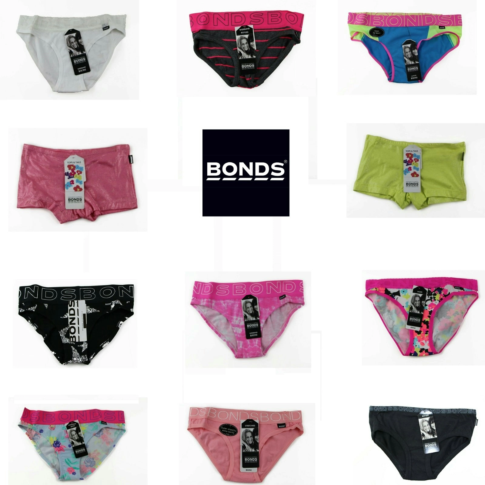 Bonds Girls Underwear Briefs Shorties Boyleg Undies Bikini Everyday Kids Jocks