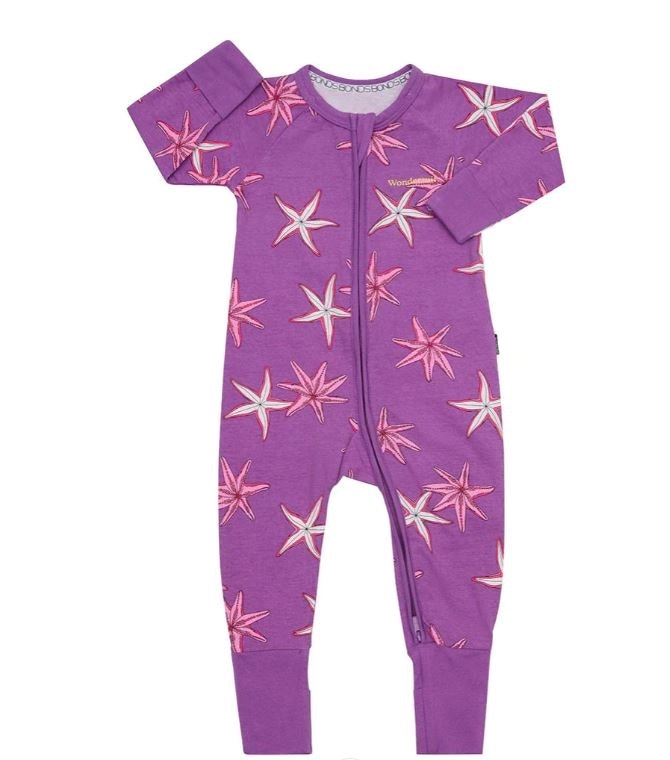 Bonds Baby 2-Way Zip Wondersuit Coverall Starfish Purple