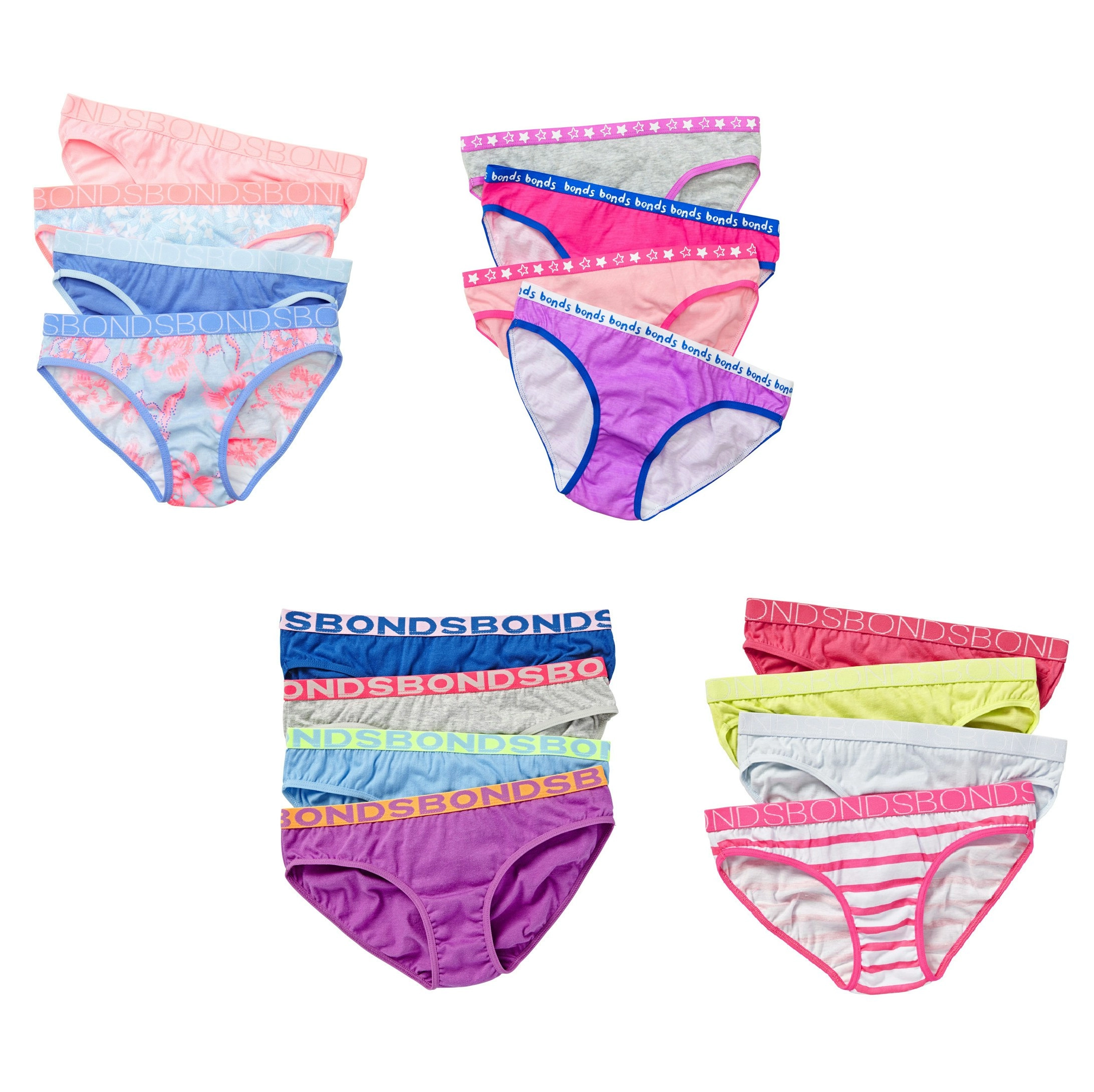 12 Pairs X Bonds Girls Underwear Brief Bikini Undies Knickers Assorted