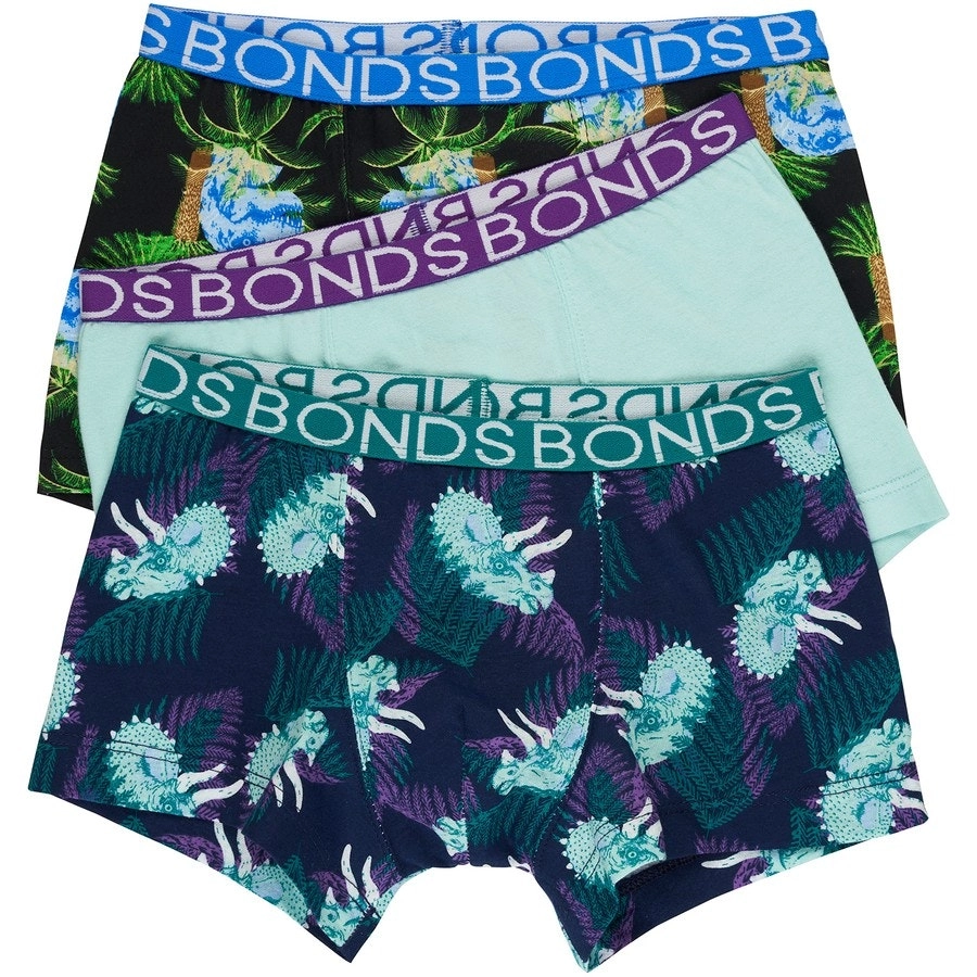 Bonds 6 Pairs Boys Trunks Underwear Dinosaur Print 8Vi