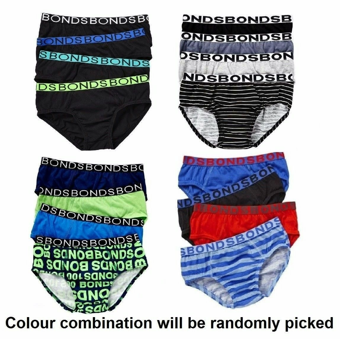 Boys 8 Pairs Bonds Underwear Kids Undies Assorted