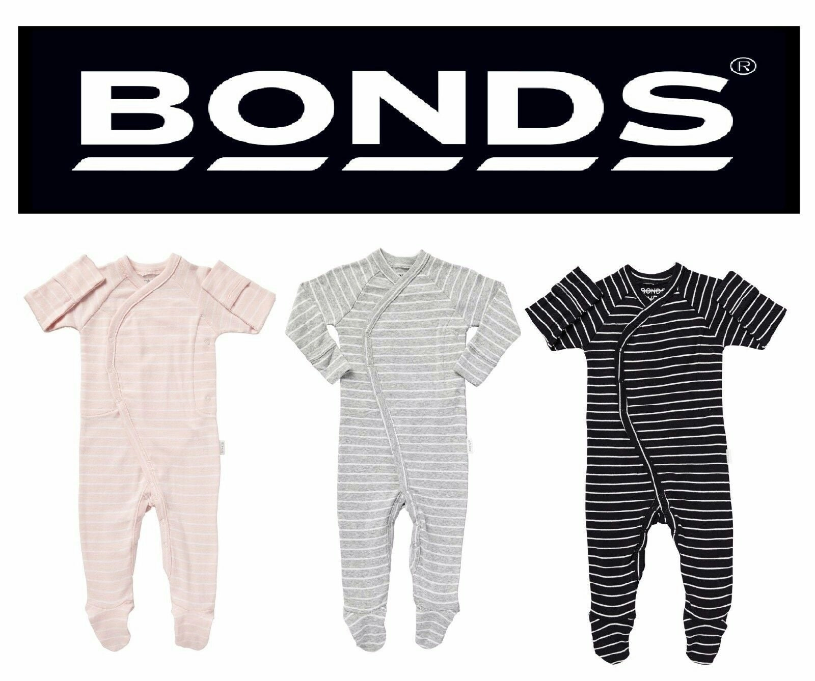 New Bonds Baby Coverall Pink Navy Grey Button Wondersuit Grey Pink Navy Floral