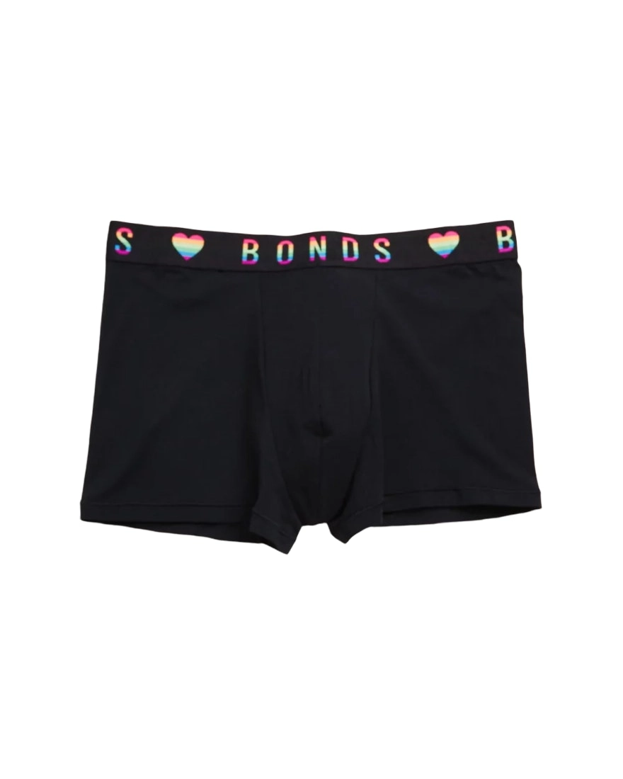 5 x Bonds Mens Guyfront Pride Trunk Underwear Undies Black