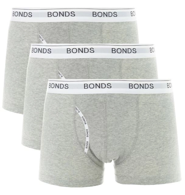 9 x Mens Bonds Guyfront Trunks Underwear Undies Grey Marle