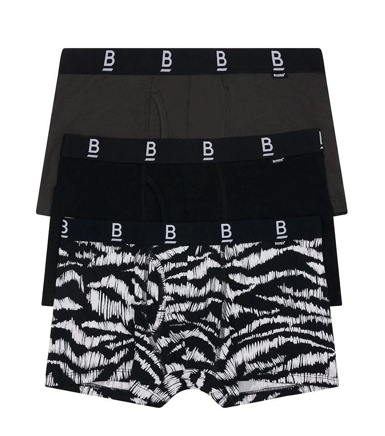 12 X Mens Bonds Super Comfy B For Bonds Black And White Trunks