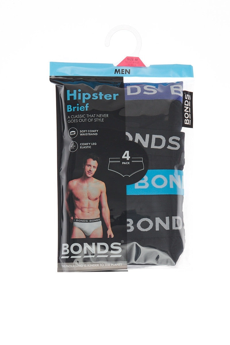 12 X Bonds Mens Hipster Briefs Black Blue Underwear 97K