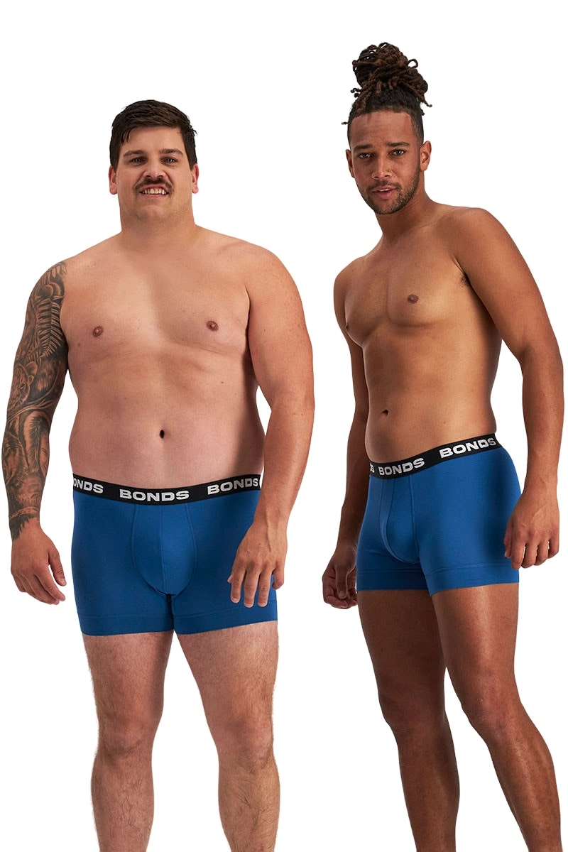 1 x Bonds Mens Total Package Trunk Underwear Undies Blue/Black Band