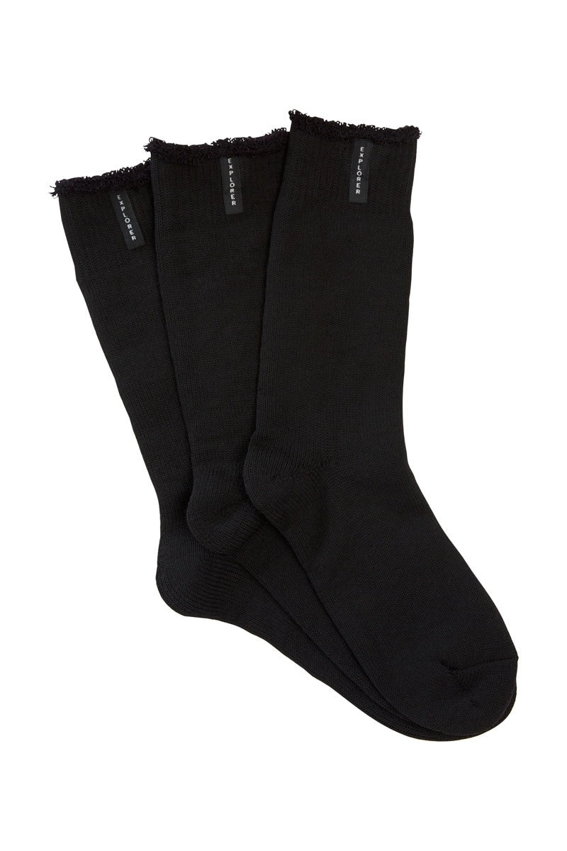 12 X Bonds Explorer Original Crew Wool Blend Socks Black