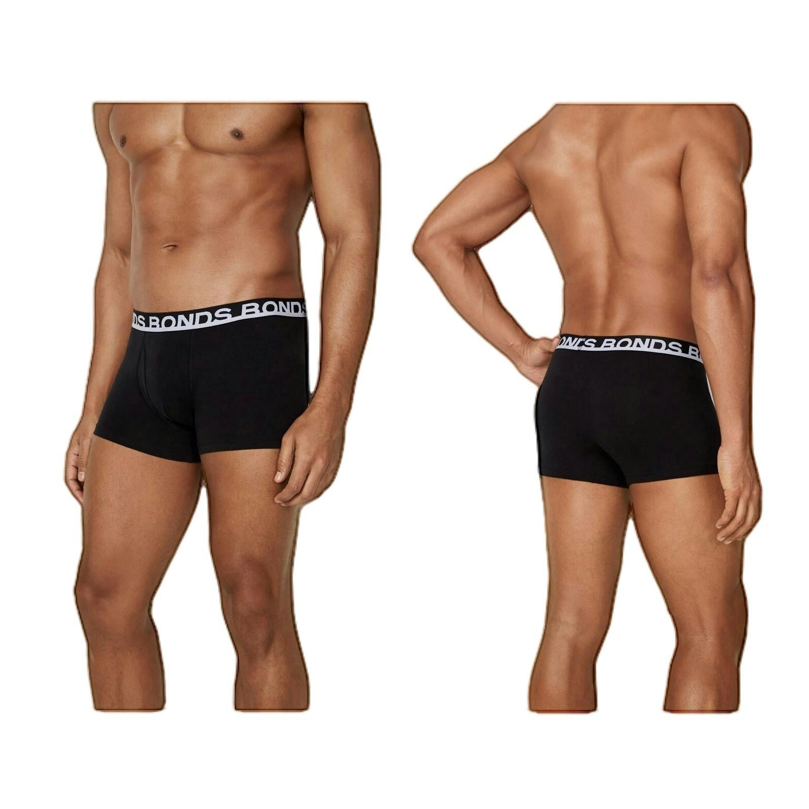 2 x Bonds Everyday Trunks - Mens Underwear Black Shorts Boxers Briefs Jocks