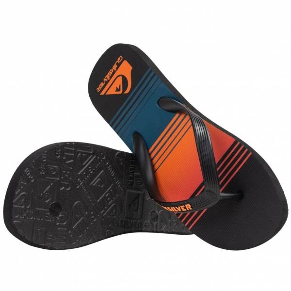 2 x Mens Quicksilver Black/ Orange/ Blue Skyline Java Flip Flops Thongs