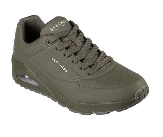 Mens Skechers Uno - Stand On Air Dark Green Sneaker Shoes